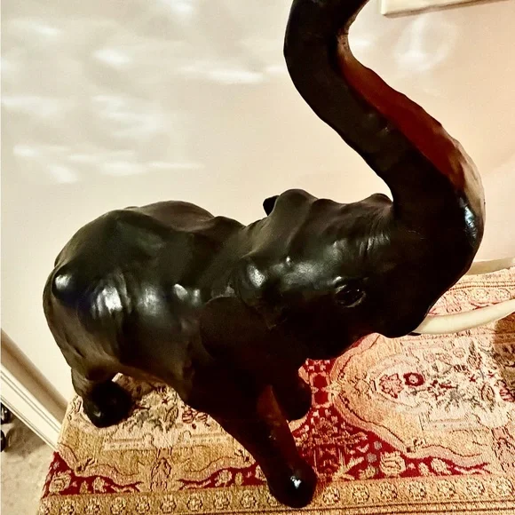 Elegant Black Elephant Sculpture